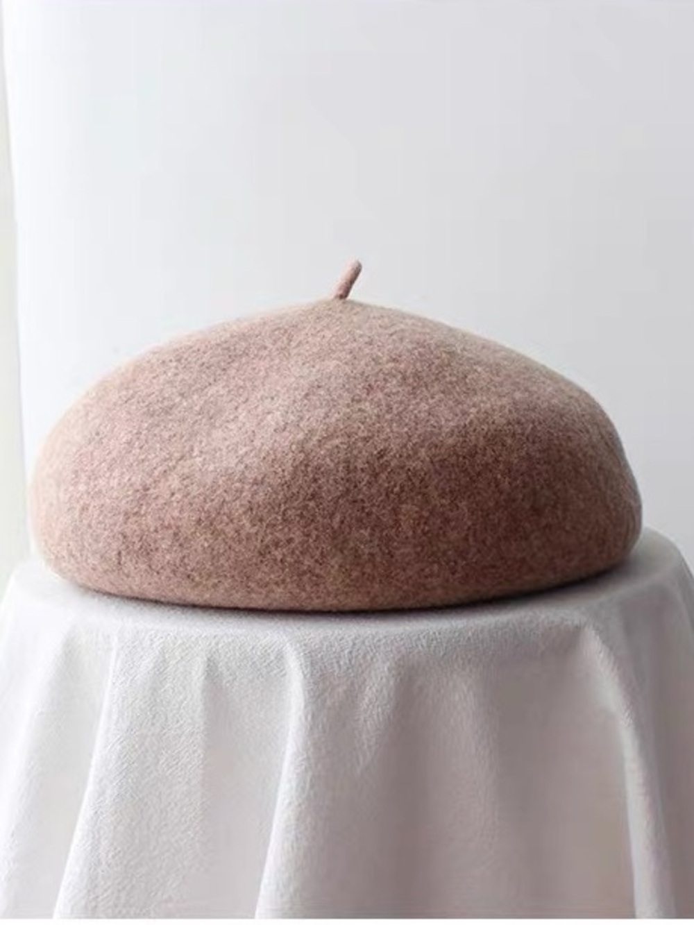 High quality &Thick Wool Beret-Fall/Winter Pumpkin Hat with Elastic & Clips-Khak